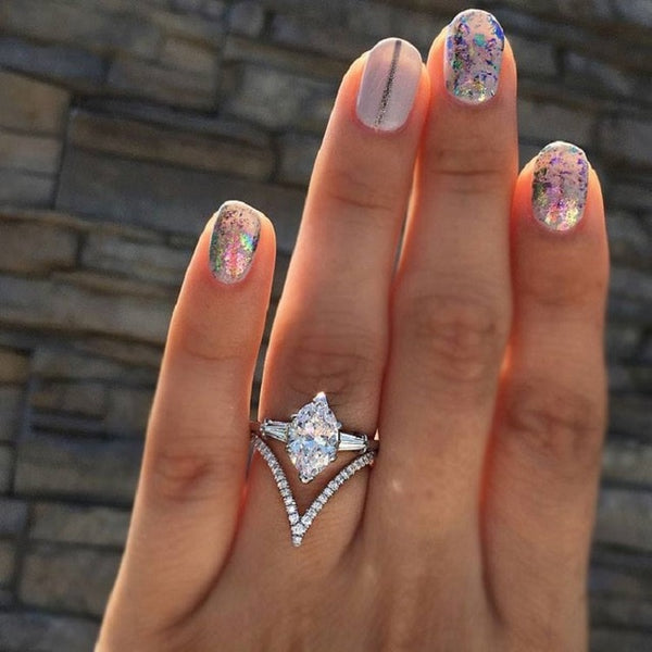 New Trendy Crystal  Engagement Claws Design Hot Sale Rings For Women AAA White Zircon Cubic elegant rings Female Wedding Jewelry