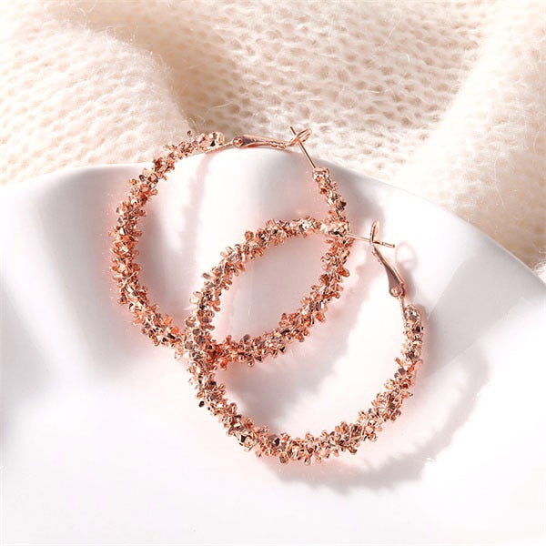 IPARAM 2025 New Big Circle Round Hoop Earrings for Women's Fashion Statement Golden Punk Charm Earrings Party Jewelry