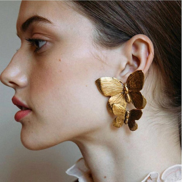 IPARAM 2025 New Big Circle Round Hoop Earrings for Women's Fashion Statement Golden Punk Charm Earrings Party Jewelry