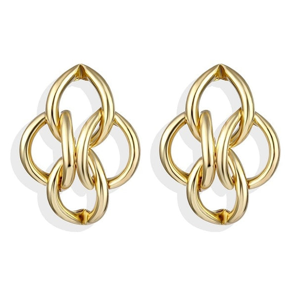 IPARAM 2025 New Big Circle Round Hoop Earrings for Women's Fashion Statement Golden Punk Charm Earrings Party Jewelry