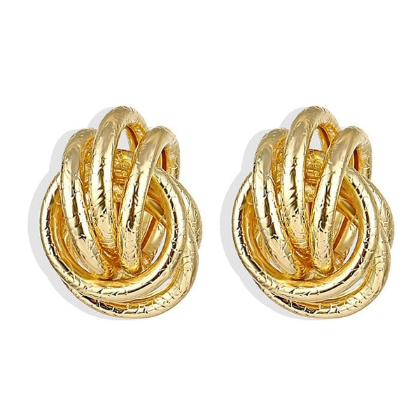 IPARAM 2025 New Big Circle Round Hoop Earrings for Women's Fashion Statement Golden Punk Charm Earrings Party Jewelry