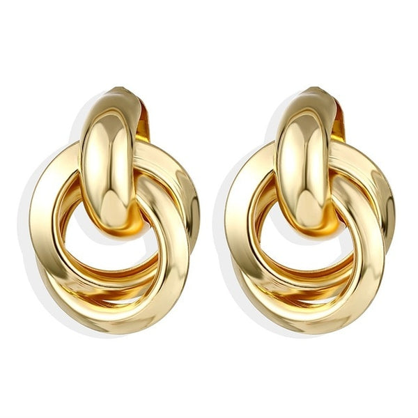 IPARAM 2025 New Big Circle Round Hoop Earrings for Women's Fashion Statement Golden Punk Charm Earrings Party Jewelry