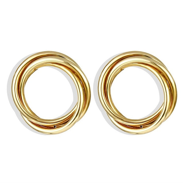 IPARAM 2025 New Big Circle Round Hoop Earrings for Women's Fashion Statement Golden Punk Charm Earrings Party Jewelry