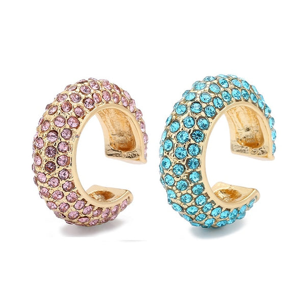 2025 New Fashion Pearl Ear Cuff Bohemia Stackable C Shaped CZ Rhinestone Small Earcuffs Clip Earrings for Women Wedding Jewelry