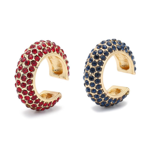 2025 New Fashion Pearl Ear Cuff Bohemia Stackable C Shaped CZ Rhinestone Small Earcuffs Clip Earrings for Women Wedding Jewelry
