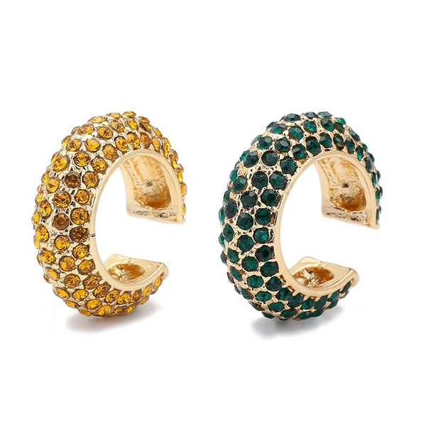 2025 New Fashion Pearl Ear Cuff Bohemia Stackable C Shaped CZ Rhinestone Small Earcuffs Clip Earrings for Women Wedding Jewelry