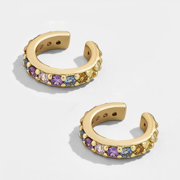 2025 New Fashion Pearl Ear Cuff Bohemia Stackable C Shaped CZ Rhinestone Small Earcuffs Clip Earrings for Women Wedding Jewelry