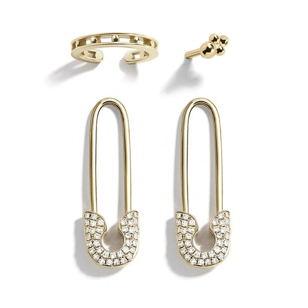 2025 New Fashion Pearl Ear Cuff Bohemia Stackable C Shaped CZ Rhinestone Small Earcuffs Clip Earrings for Women Wedding Jewelry