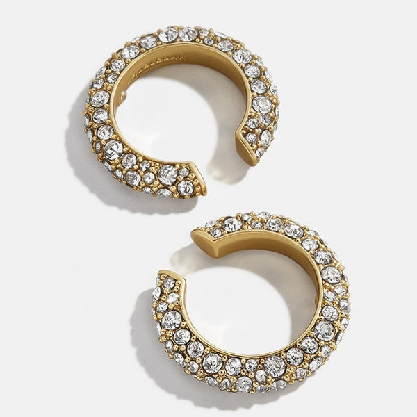 2025 New Fashion Pearl Ear Cuff Bohemia Stackable C Shaped CZ Rhinestone Small Earcuffs Clip Earrings for Women Wedding Jewelry