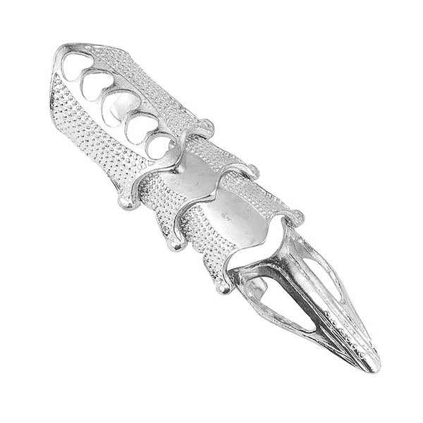 2025 NEW Cool Boys Punk Gothic Rock Scroll Joint Armor Knuckle Metal Full Finger Ring Gold Cospaly DIY Ring Halloween decoration