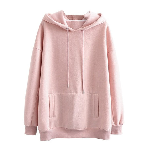 Tangada women fleece hoodie sweatshirts winter japanese fashion 2025 oversize ladies pullovers warm pocket hooded jacket SD60