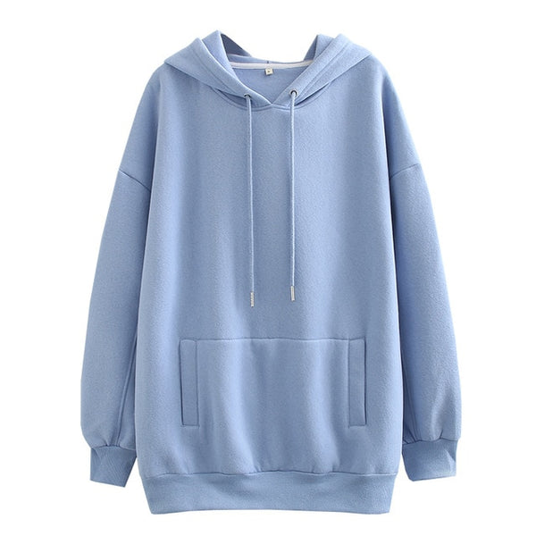 Tangada women fleece hoodie sweatshirts winter japanese fashion 2025 oversize ladies pullovers warm pocket hooded jacket SD60