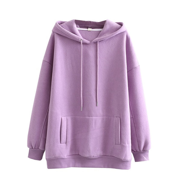 Tangada women fleece hoodie sweatshirts winter japanese fashion 2025 oversize ladies pullovers warm pocket hooded jacket SD60