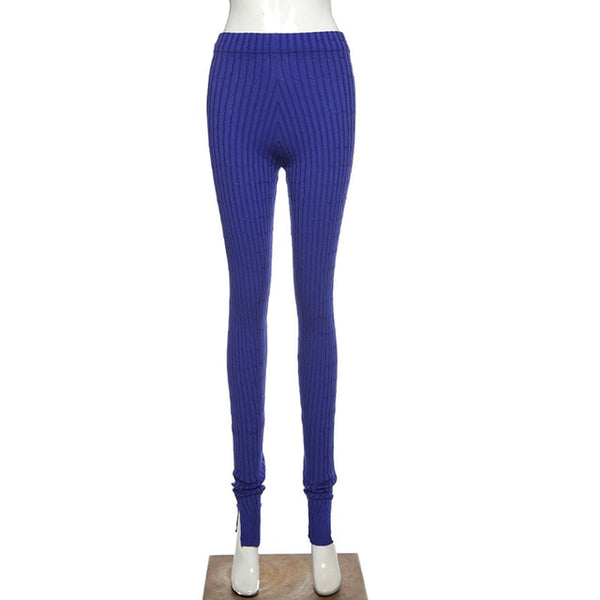 Simenual Knitting Twist Autumn Winter Women Pencil Pants Side Slit Fashion 2022 Skinny Long Trousers Casual Workout Solid Pants