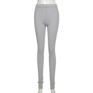 Simenual Knitting Twist Autumn Winter Women Pencil Pants Side Slit Fashion 2022 Skinny Long Trousers Casual Workout Solid Pants
