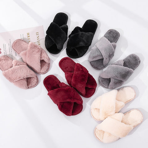 Women's Faux Furry House Slippers