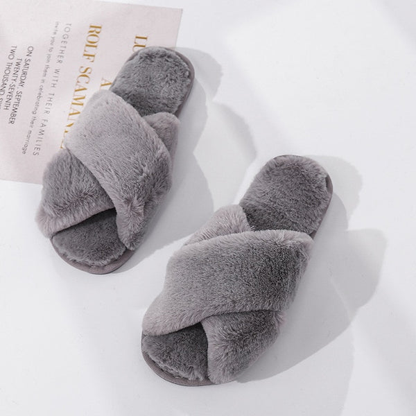 Women's Faux Furry House Slippers