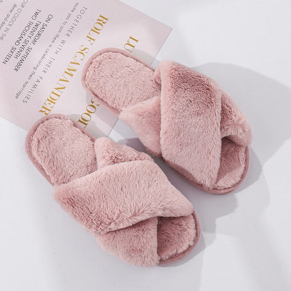 Women's Faux Furry House Slippers