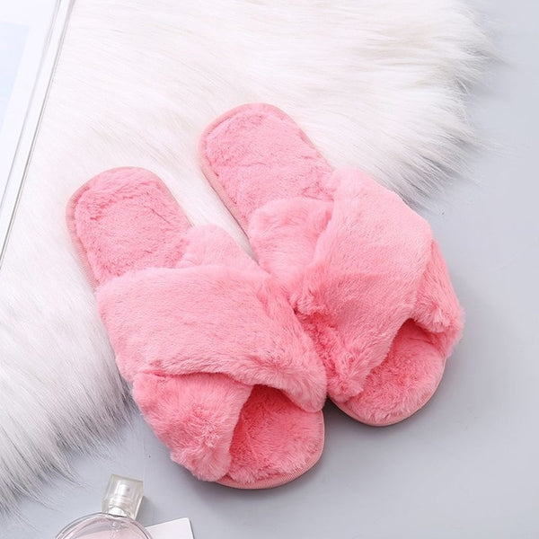 Women's Faux Furry House Slippers