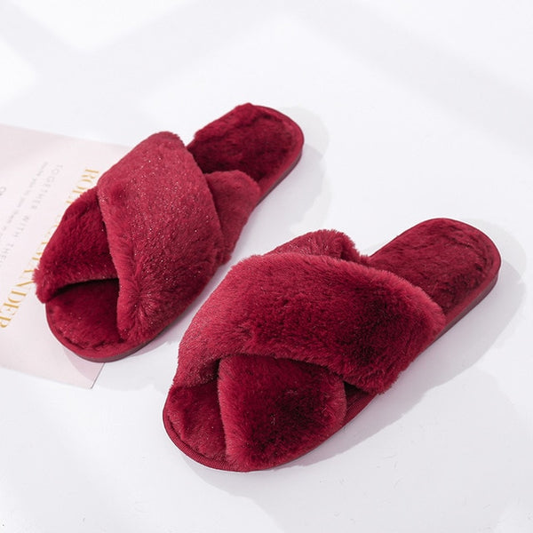 Women's Faux Furry House Slippers
